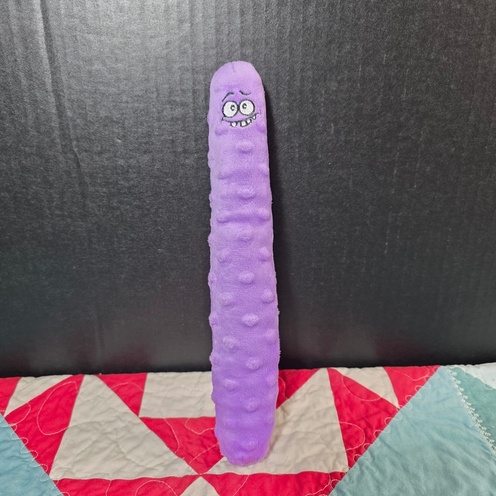 GURU Pet In The City Purple Dimple Dot Minky Fleece Tall Skinny Squeaker Dog Toy